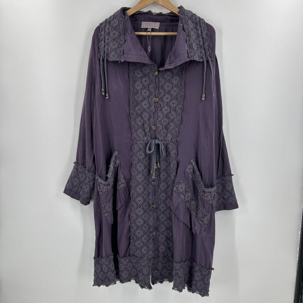 Vintage My Pretty Angel Duster Women Size XL Purple Whimsigoth Y2K Fairy Crochet